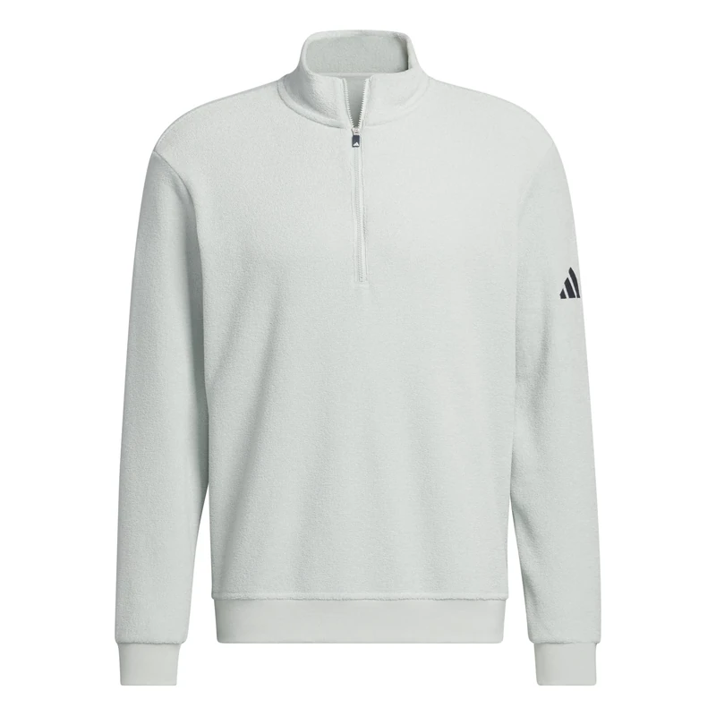 adidas Men's MENS ULTIMATE365 TERRY CLOTH QUARTER ZIP PULLOVER, wonder silver, XS