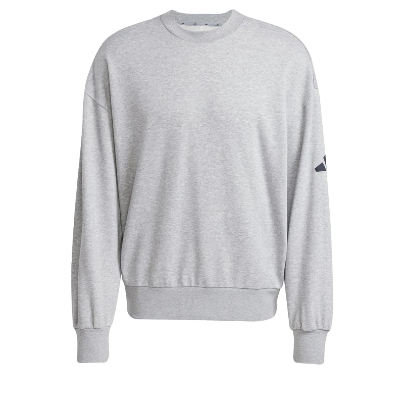 adidas Men's Essentials Lose FIT Three BAR Sweatshirt, Medium Grey Heather/Black, XXL