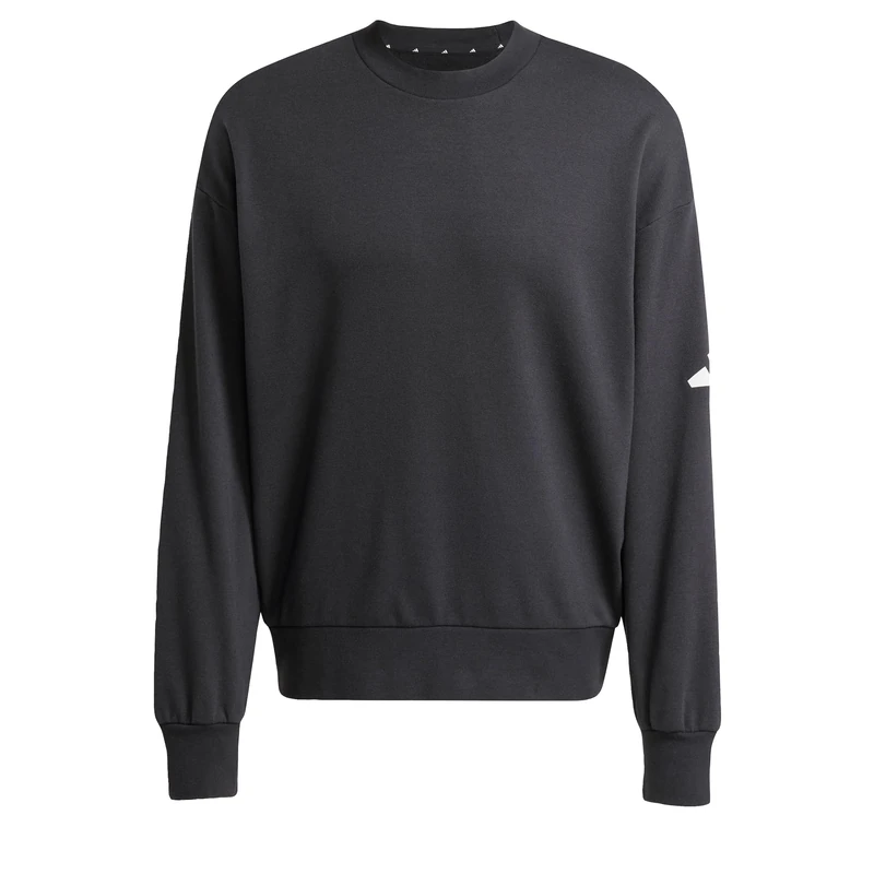 adidas Men's ESSENTIALS LOSE FIT THREE BAR SWEATSHIRT, Black/White, M