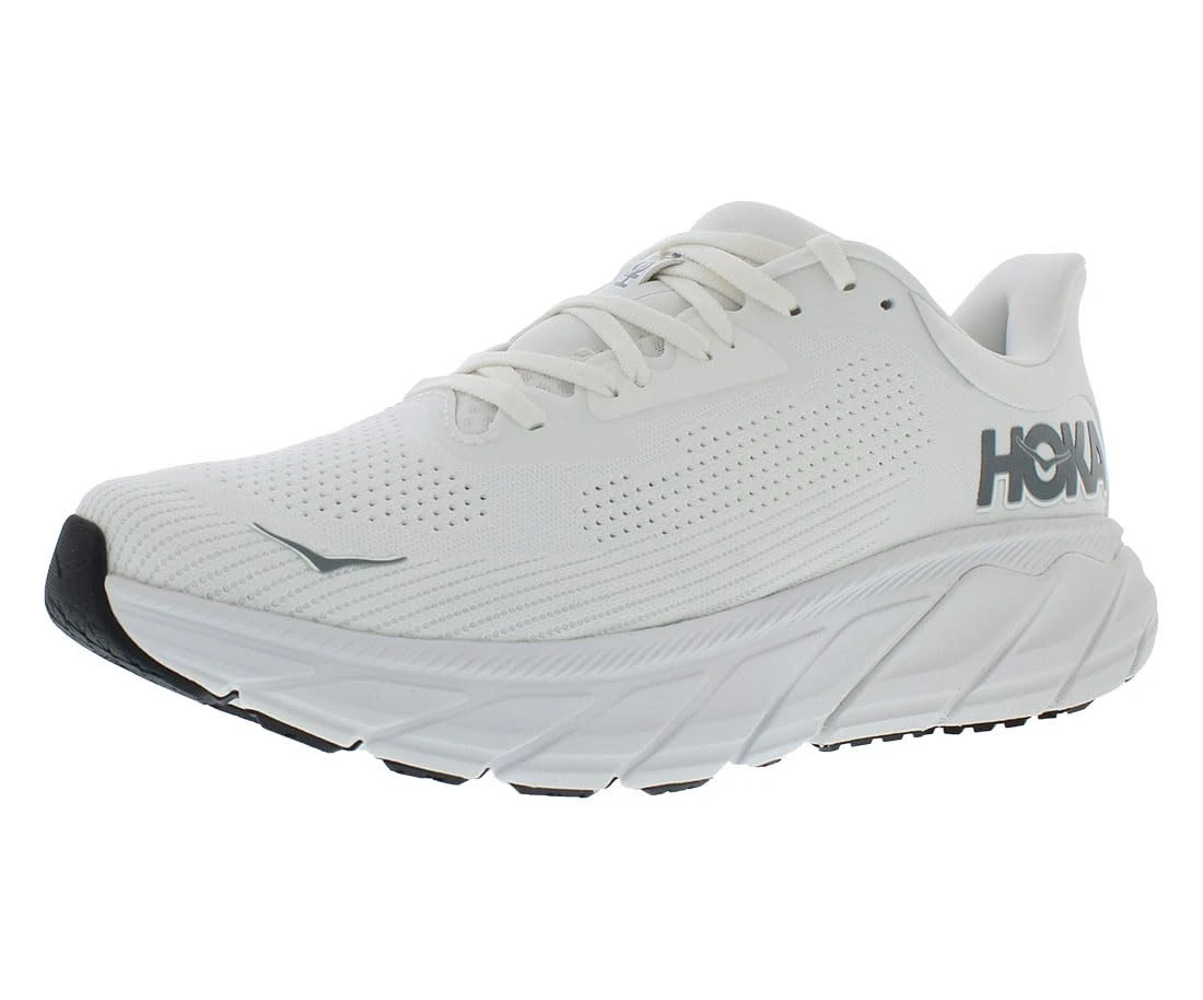 HOKA Arahi 7 Mens Shoes Size 13, Color: Blanc De Blanc/Steel Wool, Blanc De Blanc/Steel Wool, 13