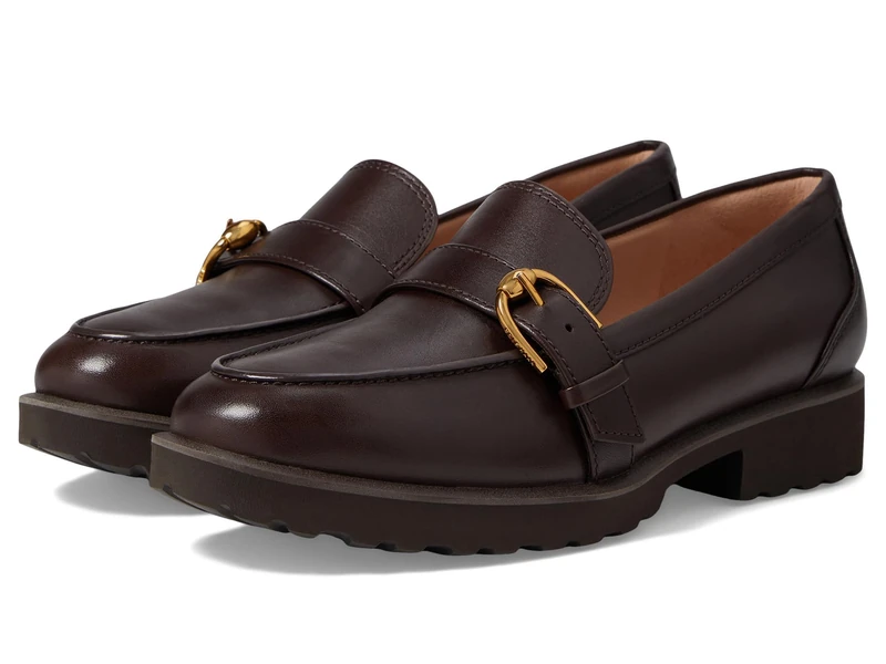 Cole Haan Women's Giana Buckle Loafer, Dark Chocolate Leather, 5 UK