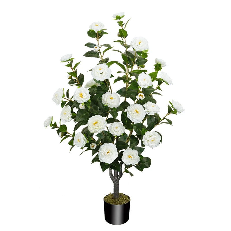 MHMJON 43.3"/3.6FT Artificial Camellia Trees for Outdoor