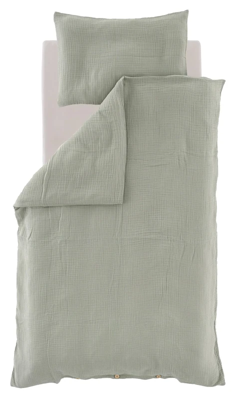 Träumeland bed linen green according to GOTS certified, 100/135 + 40/60 cm