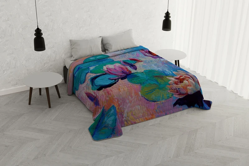 Italian Bed Linen SD-11 Summer Quilt with Digital Print Dreams, Microfibre, Double