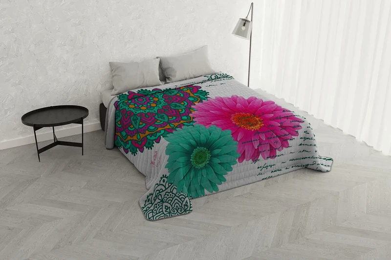 Italian Bed Linen KI-OSA Digital Print Summer Quilt, Microfibre, 605, Double
