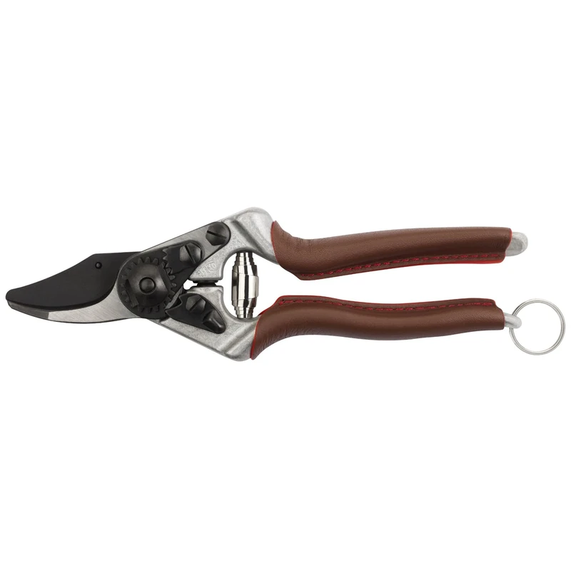 FELCO Model 6 Elite Secateurs Ergonomic Design Med hands Hardened Carbon Steel Blade F Tech Coating Precision Forged handles Leather Cover Right Handed 20mm Cut Pruning Fruit Trees Nurseries Forestry