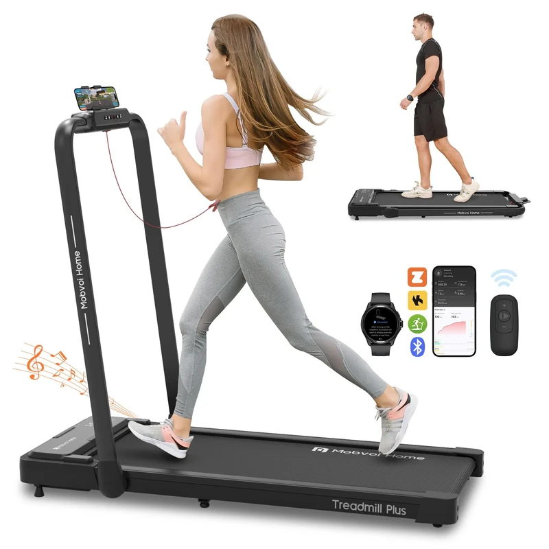 Mobvoi Smart AI Foldable Treadmill Walking Pad Speaker TicSports APP 12 KMH 120 KG Portable Compact Treadmills for Home Office Under Desk Treadmill with LED Display Remote Control