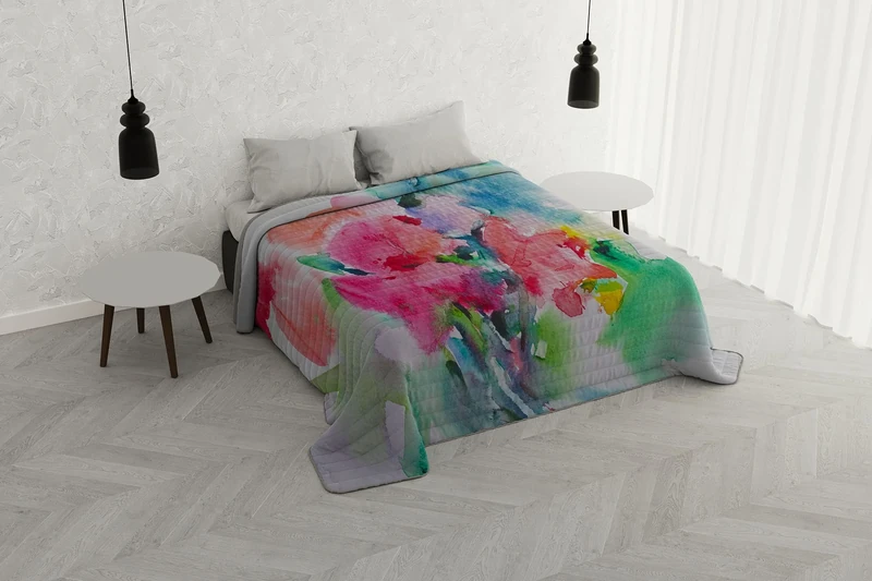 Italian Bed Linen SD-22 Summer Quilt with Digital Print Dreams, Microfibre, Double