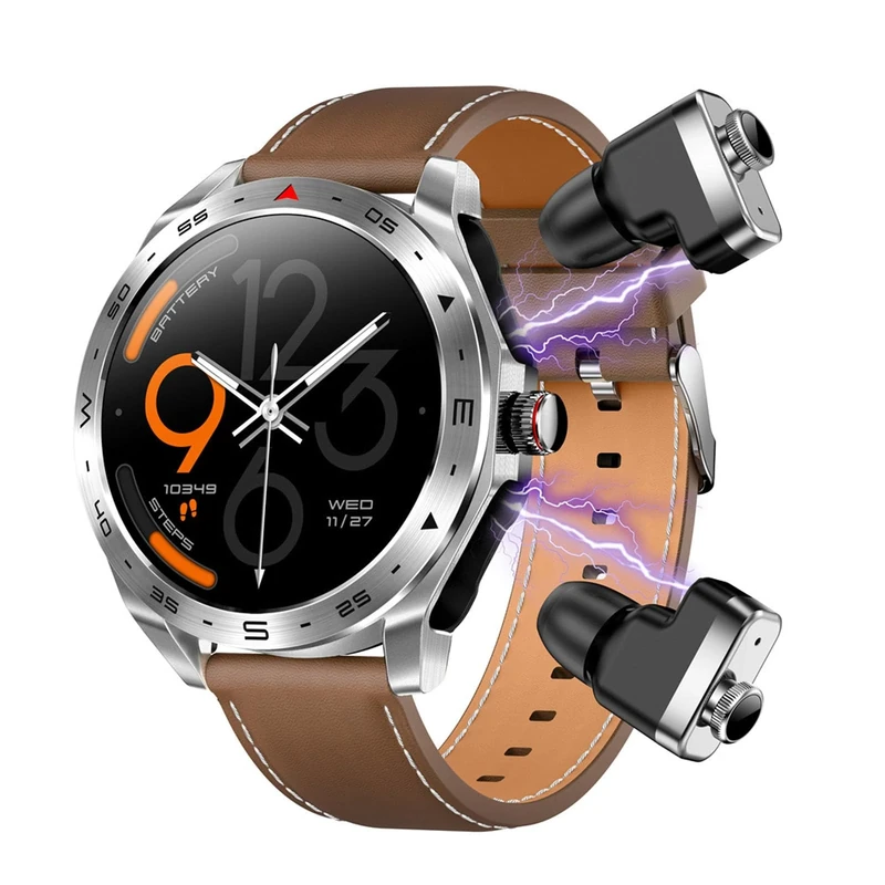NVYAZJ 2-In-1 Smart Watch, Mutilfunctional Tws Bluetooth Headset Sports Watch with 1.52" Inch Screen 400mah Battery Capacity Magnetic Charging Ble 5.0 Waterproof - Image 1