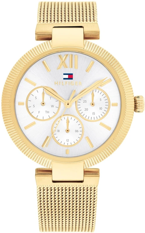 Tommy Hilfiger Women's Silver White DIAL Ionic Plated Thin Gold Steel Bracelet Watch - 1782694, Silver White, Bracelet - Image 1