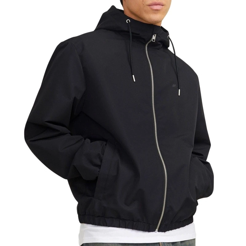 JACK & JONES Men's Jjelegacy Light Jacket Hood Noos Short Jacket, Black, XL