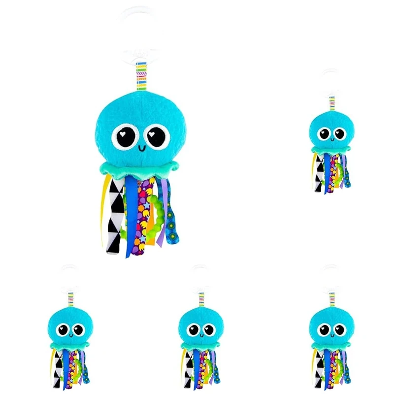 Lamaze L27194 Mini Clip & Go Sprinkles The Jellyfish, Clip on Pram and Pushchair Newborn, Sensory Toy for Babies Boys and Girls from 0-6 Months (Pack of 5)