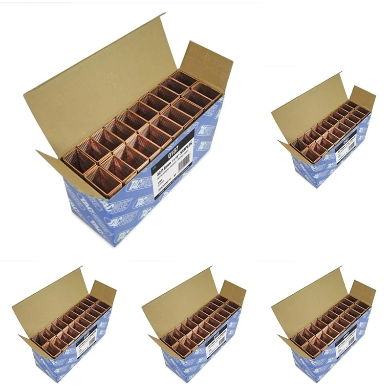 Tacwise 0187 32 x 18mm Wide Crown Copper Staples (Box 2000) (Pack of 5)
