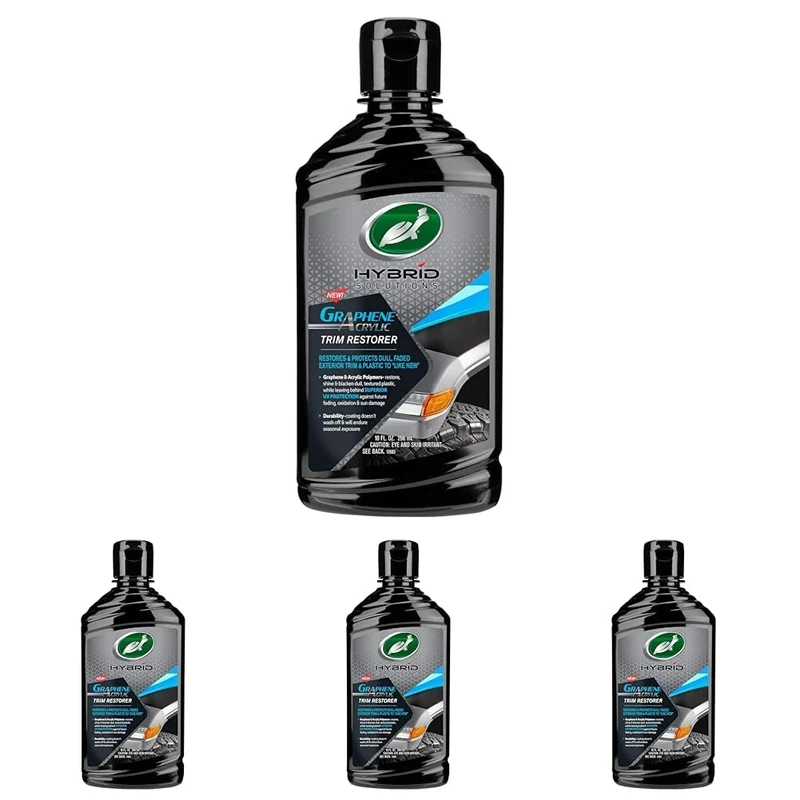 Turtle Wax 53838 Hybrid Solutions Graphene Acrylic Trim Restorer, Brings Dull Faded Exterior Plastic and Trim Back to Life Permanently, Protects from Future Damage (Pack of 4)