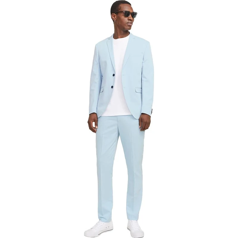 JACK & JONES Men's Jprfranco Suit Noos Suit, Chambray Blue/fit: Super Slim fit, 46