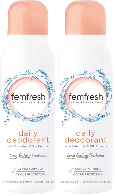 Femfresh Daily Freshness Intimate Deodorant - Gentle Vaginal Odour Protection Spray for Women for Long Lasting Freshness - Hypoallergenic Scent, Safe Ultimate Skin Care for a Fresh Feeling - 125 ml