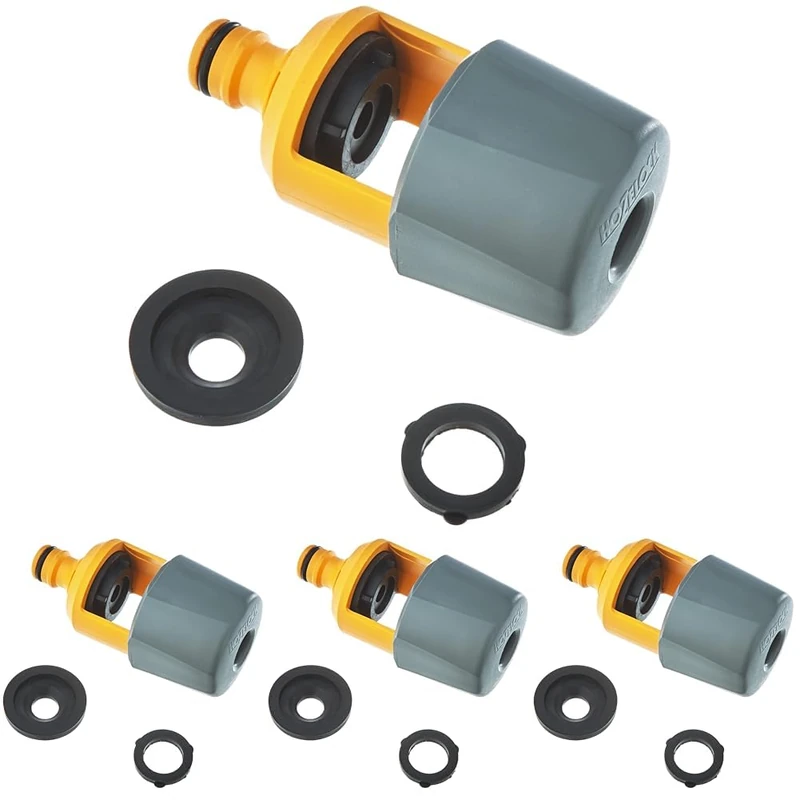HOZELOCK - Indoor Mixer Tap Connector : Fits Square, Round and Mixer Taps up to 43 mm High and 34 Mm Wide, Supplied with 2 Gaskets for a Better Seal [2274P9000] (Pack of 4)