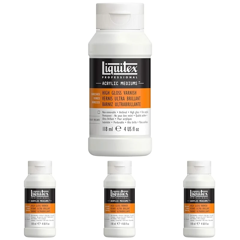 Liquitex Professional Acrylic Varnish, High Gloss, 118 ml (Pack of 4)