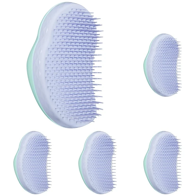 Tangle Teezer | The Fine and Fragile Detangling Hairbrush for Wet & Dry Hair | Colour Treated, Fine, Fragile Hair | Mint Violet (Pack of 5)