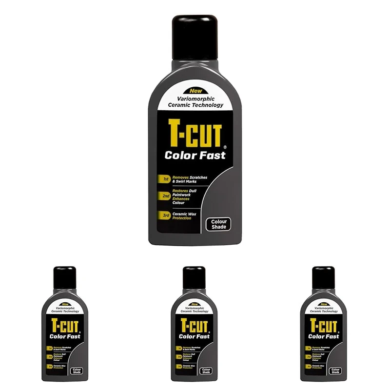 T-Cut 3 in 1 Color Fast Paintwork Restorer Car Polish, Grey, 500 ml, Packaging May Vary (Pack of 4)
