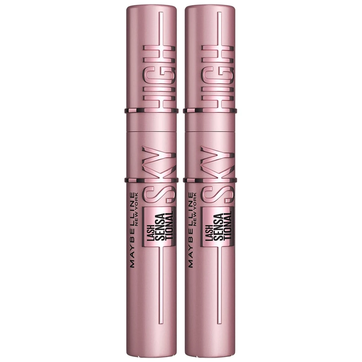 Maybelline New York Lash Sensational Sky High Mascara, Volumising & Lengthening Mascara, Washable Flake-Free Formula Infused with Bamboo Extract & Fibres, 7 ml, Shade: 01, Black (Pack of 2)