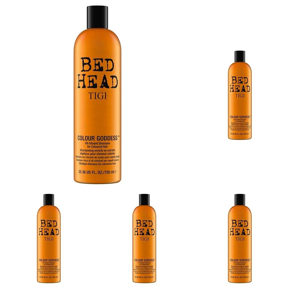 Bed Head by TIGI - Colour Goddess Shampoo - Ideal for Coloured Hair - 750 ml (Pack of 5)