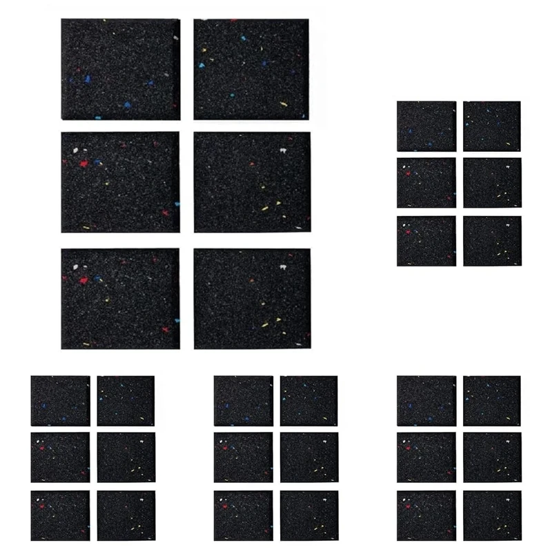 Nicoman Treadmill Mat Pad Heavy Duty Fitness Gym Treadmill Pad, High Density Floors Carpets Protectors Home Gym Anti-slip Shock Absorbent 15mm 10 x 10cm (Galaxy Black, 30 Pack)