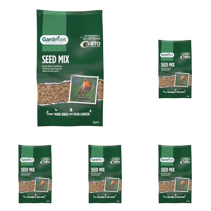 Gardman A05430 Mix Bird Seed, Natural, 4 kg (Pack of 5)