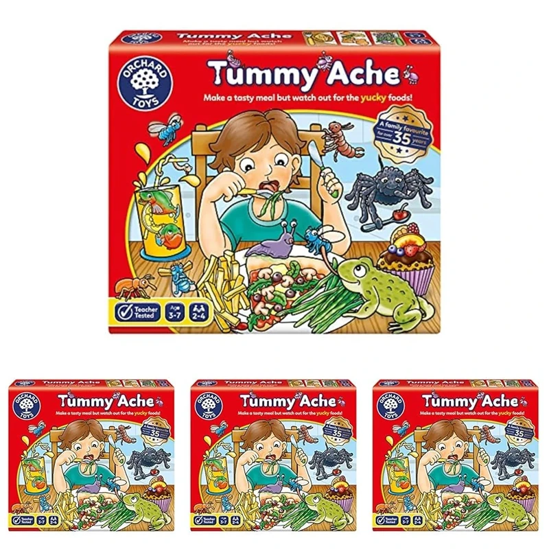 Orchard Toys Tummy Ache Game, A Fun Memory Game, Perfect For Kids Age 3-7, Educational Game Toy, Family Game (Pack of 4)