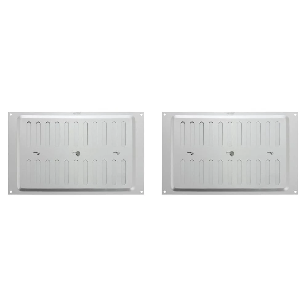 MAP Hardware 936-31 Metal Adjustable Air Vent 9" x 6", Double Brick Hit & Miss Grille Cover (229mm x 152mm), Silver (Pack of 2)