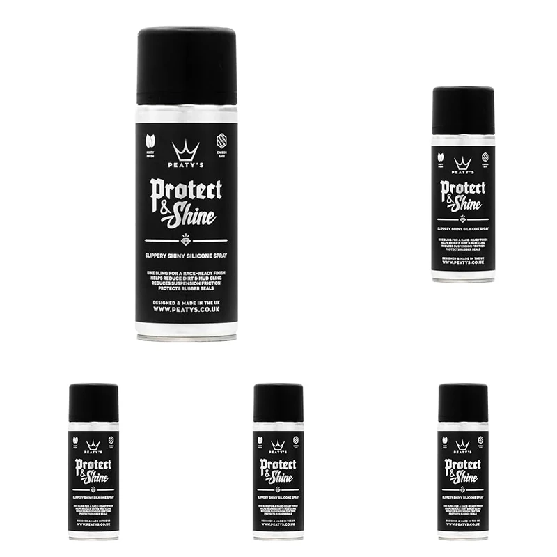 Peaty's Protect & Shine Bike Silicon Spray 400ml - Premium, Carbon Safe, Bicycle Bling In A Can, Reduce Mud Cling, Maintain Dropper Post Performance & Keep Suspension Plush, Road Gravel Mountain Bikes