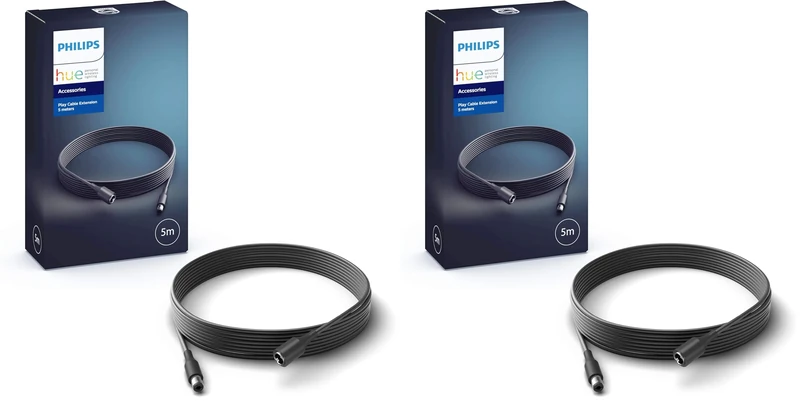 Philips Hue Play Extension Cable, Black, 5m (Pack of 2)