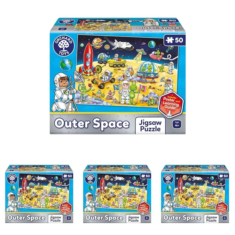ORCHARD TOYS Outer Space Jigsaw Puzzle, An out of this world jigsaw puzzle, for Children Age 4+, Perfect For Space Fans, Family Game, Educational Game Toy (Pack of 4)