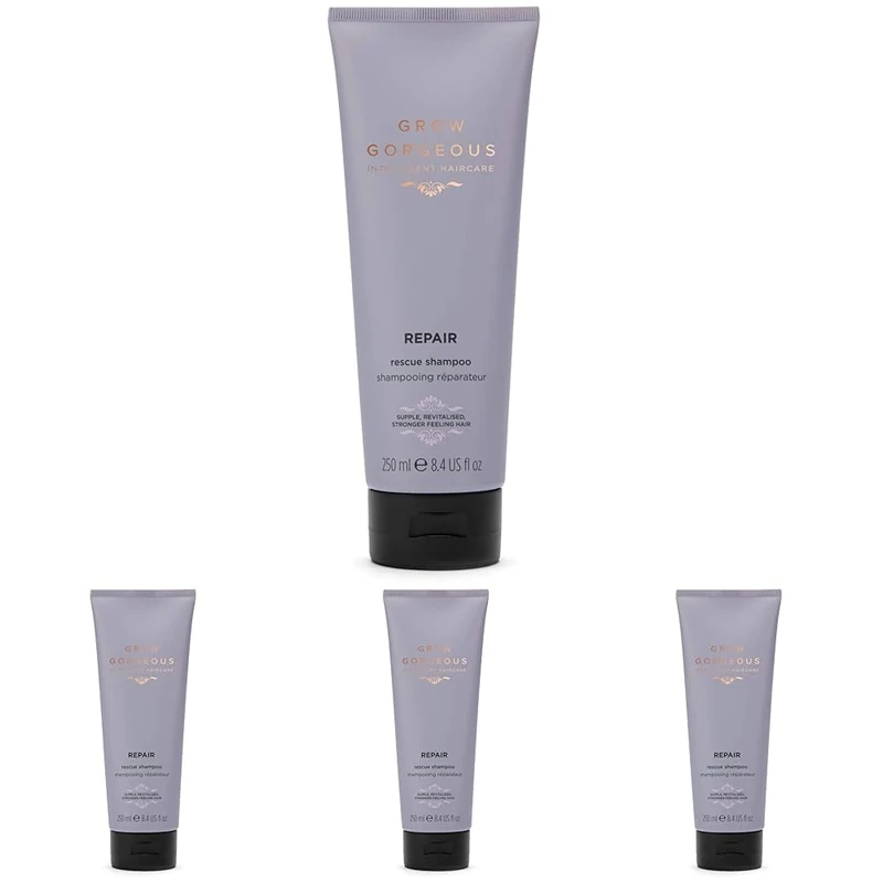 Grow Gorgeous Repair Rescue Hair Shampoo, 250ml (Pack of 4)