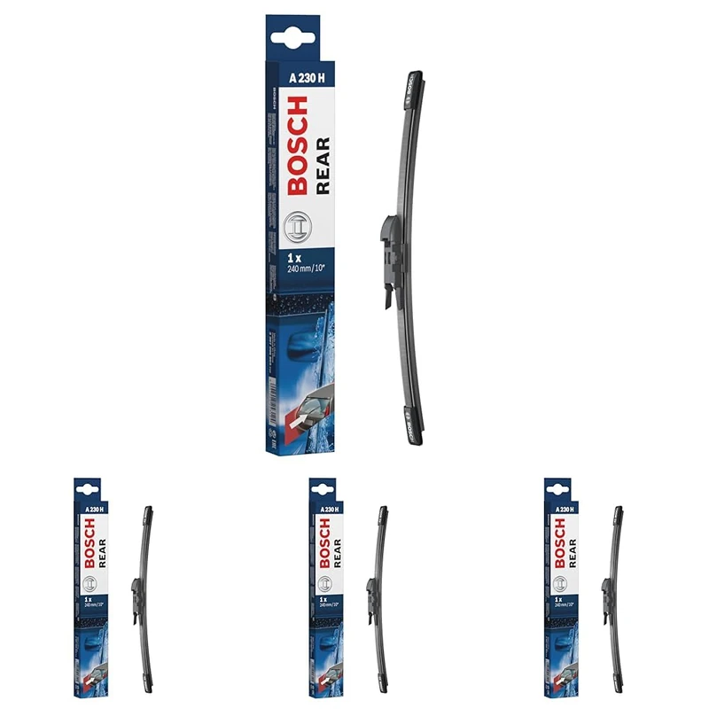 Bosch Wiper Blade Rear A230H, Length: 240mm – Rear Wiper Blade (Pack of 4) - Image 1