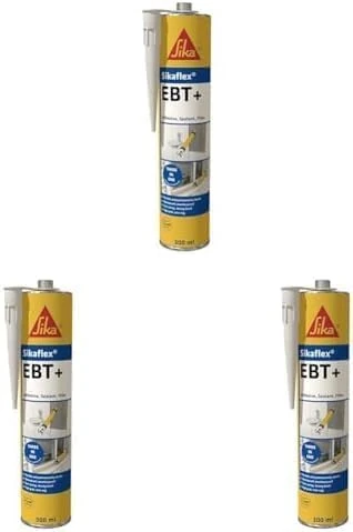 Sika – Sikaflex EBT+ – Adhesive, Sealant and Filler – 1-Part Formula – Permanently Flexible and Elastic – Fast Curing – Beige – 300ml (Pack of 3)