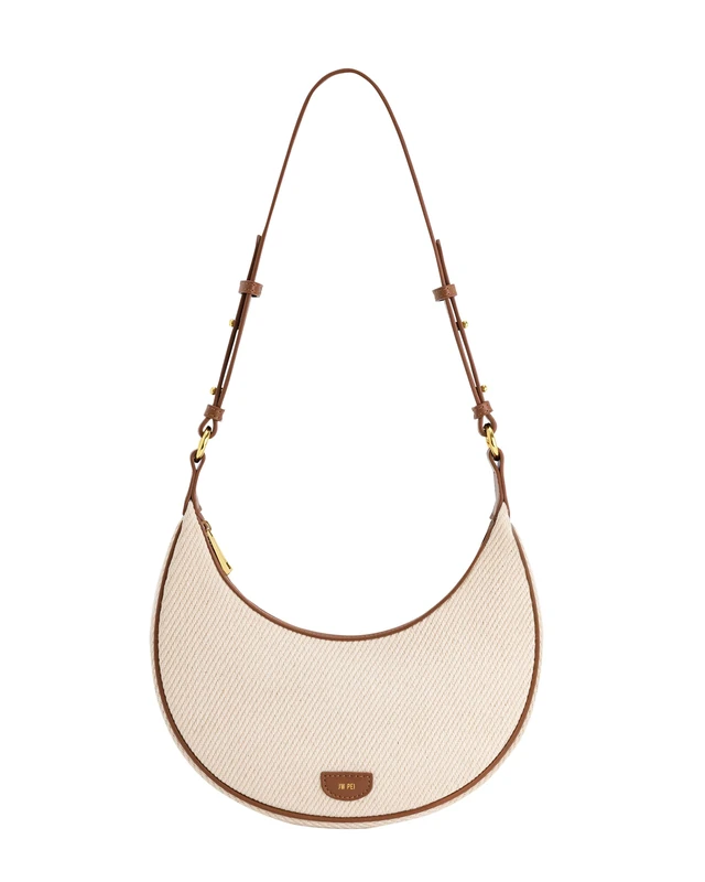 JW PEI Women's Carly Saddle Bag - Beige Canvas - Small