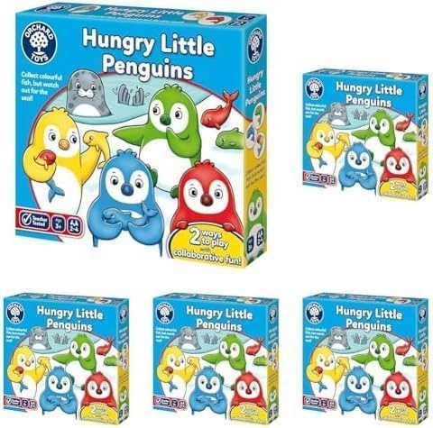 Orchard Toys Hungry Little Penguins Game, Fun penguin game, two ways to play, colour and memory game, kids age 3+, birthday gift (Pack of 5)