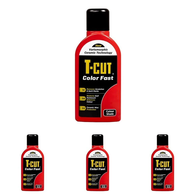 T-Cut 3 in 1 Color Fast Paintwork Restorer Car Polish, Light Red, 500 ml (Pack of 4)