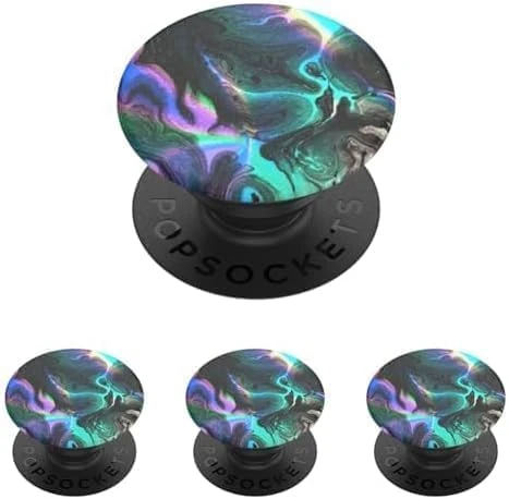 PopSockets: PopGrip - Expanding Stand and Grip with a Swappable Top for Smartphones and Tablets - Oil Agate (Pack of 4)