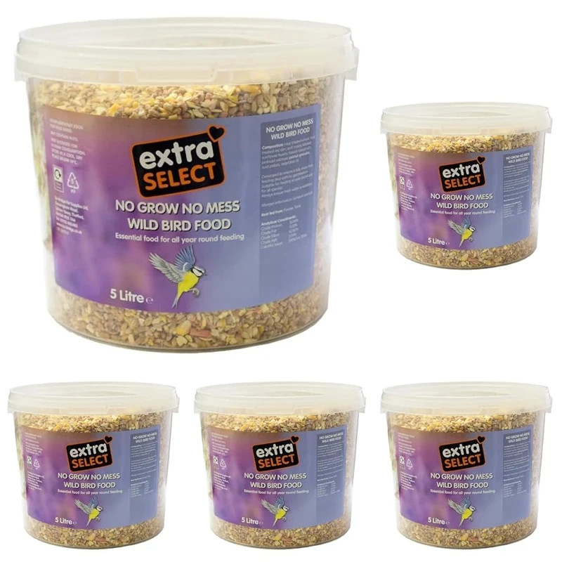 Extra Select No grow Wild Bird Food In Bucket 5 ltr (Pack of 5)
