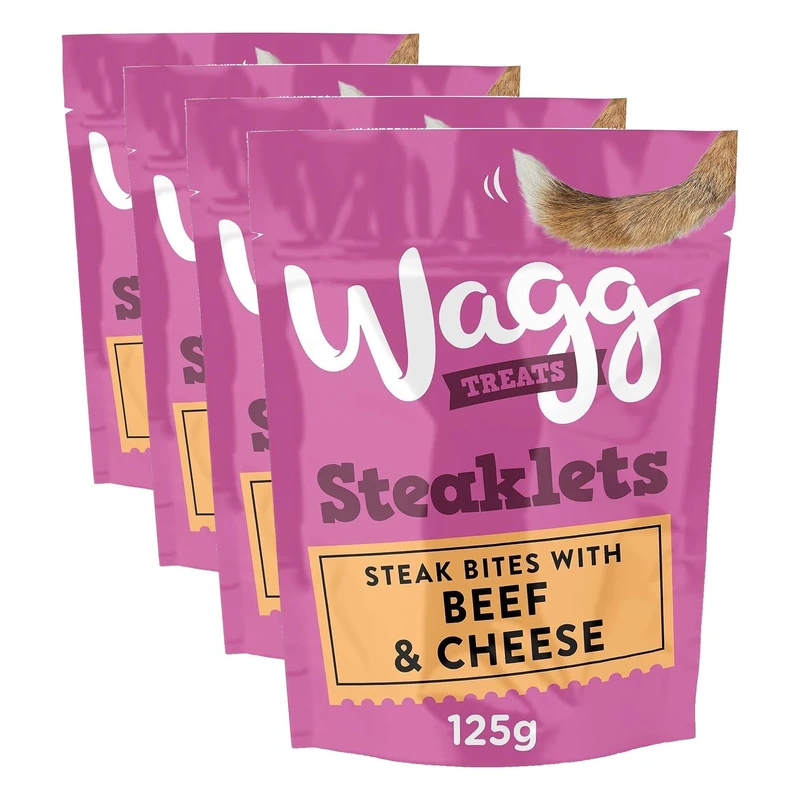 Wagg Steaklets Beef & Cheese Dog Treats 125g, pack of 28 - Image 1