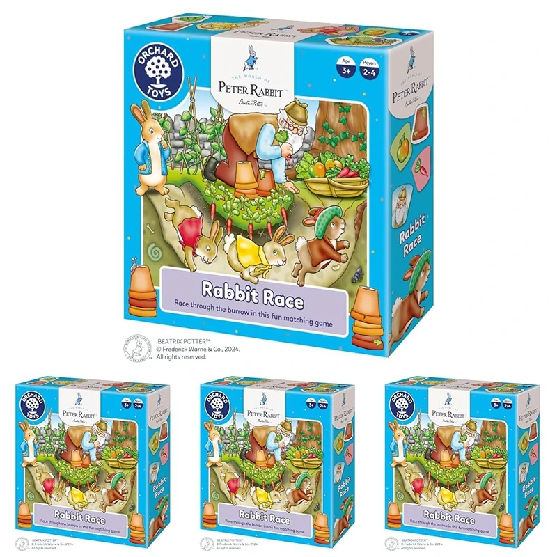 Orchard Toys Peter Rabbit™ Rabbit Race Game, Matching and Memory Game for Children Age 3+, Pack of 4