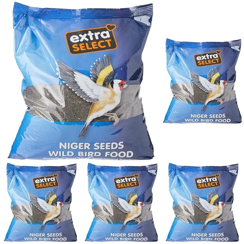 Extra Select Niger Seed Wild Bird Food, 2 kg (Pack of 5)