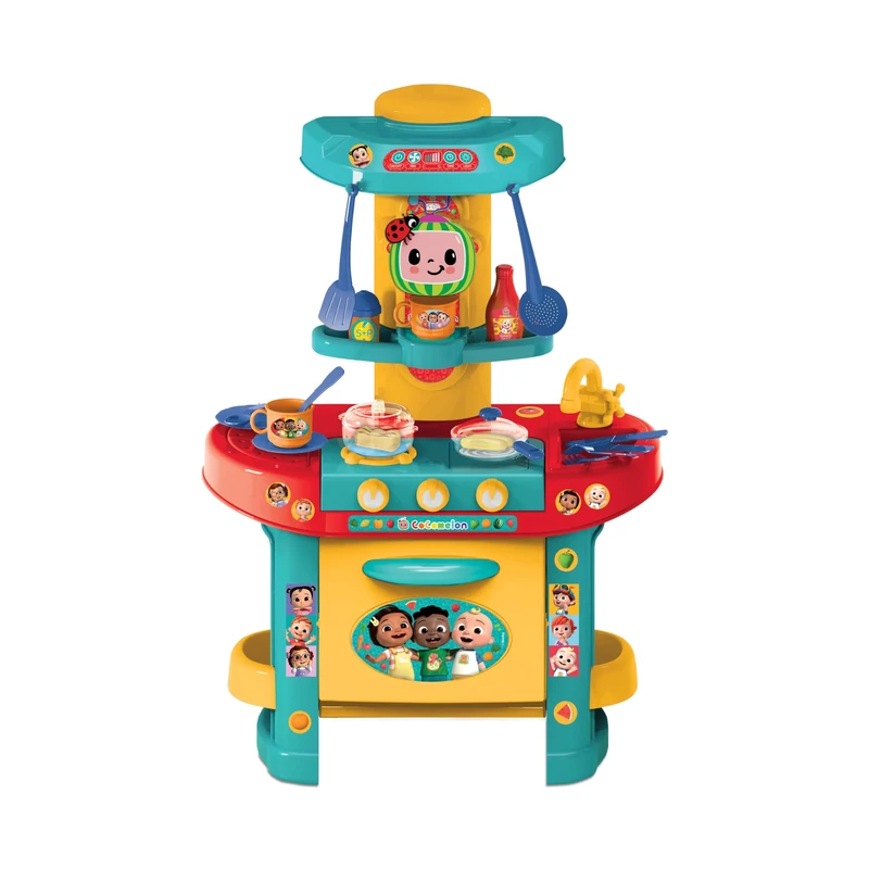 Cocomelon Deluxe Kitchen 18 Piece Play Set | Pretend Kitchen With Oven, Sink, Hob And Much More | Pretend Cooking Playset | Educational Roleplay Set | 3+, Green