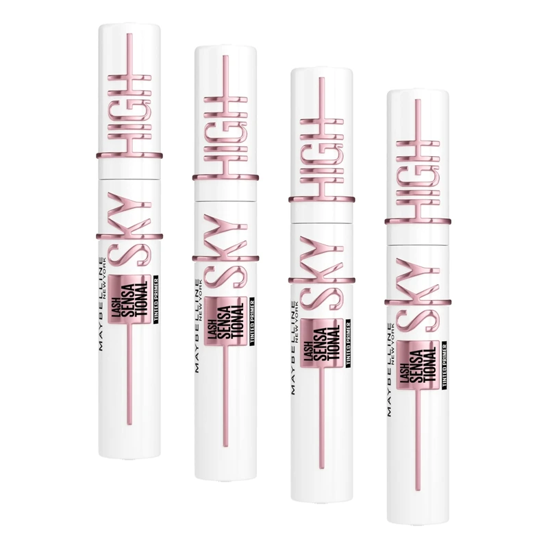 Maybelline New York Lash Sensational Sky High Mascara, Volumising & Lengthening Mascara, Waterproof Flake-Free Formula Infused with Bamboo Extract & Fibres, Very Black, 7 ml (Pack of 4)