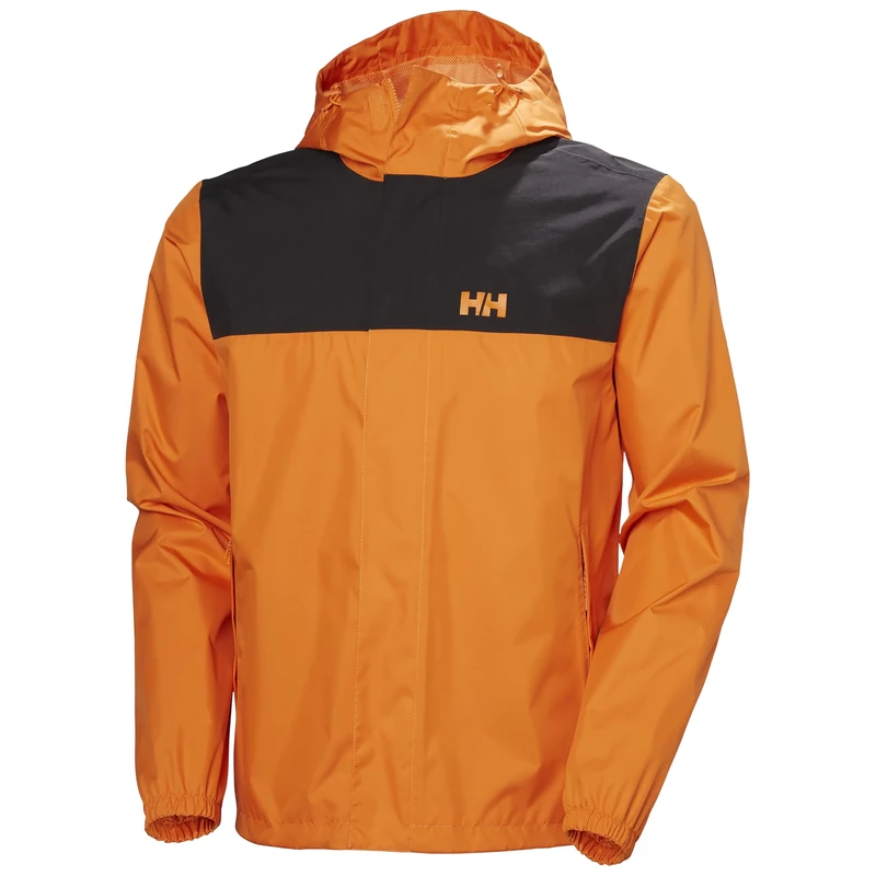 Helly Hansen Men's Vancouver Rain Jacket, Orange Peel, L