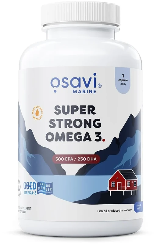 Osavi Super Strong Omega–3 500 EPA / 250 DHA – 180 Softgels | Concentrated Omega–3 from Pelagic Fish | Supports Heart Health, Brain Function, and Vision | Highly Purified with Molecular Distillation