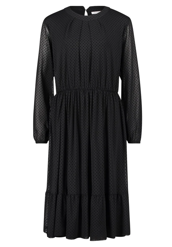 Betty & Co Women's Long Sleeve Tiered Dress, Black/Black, 16
