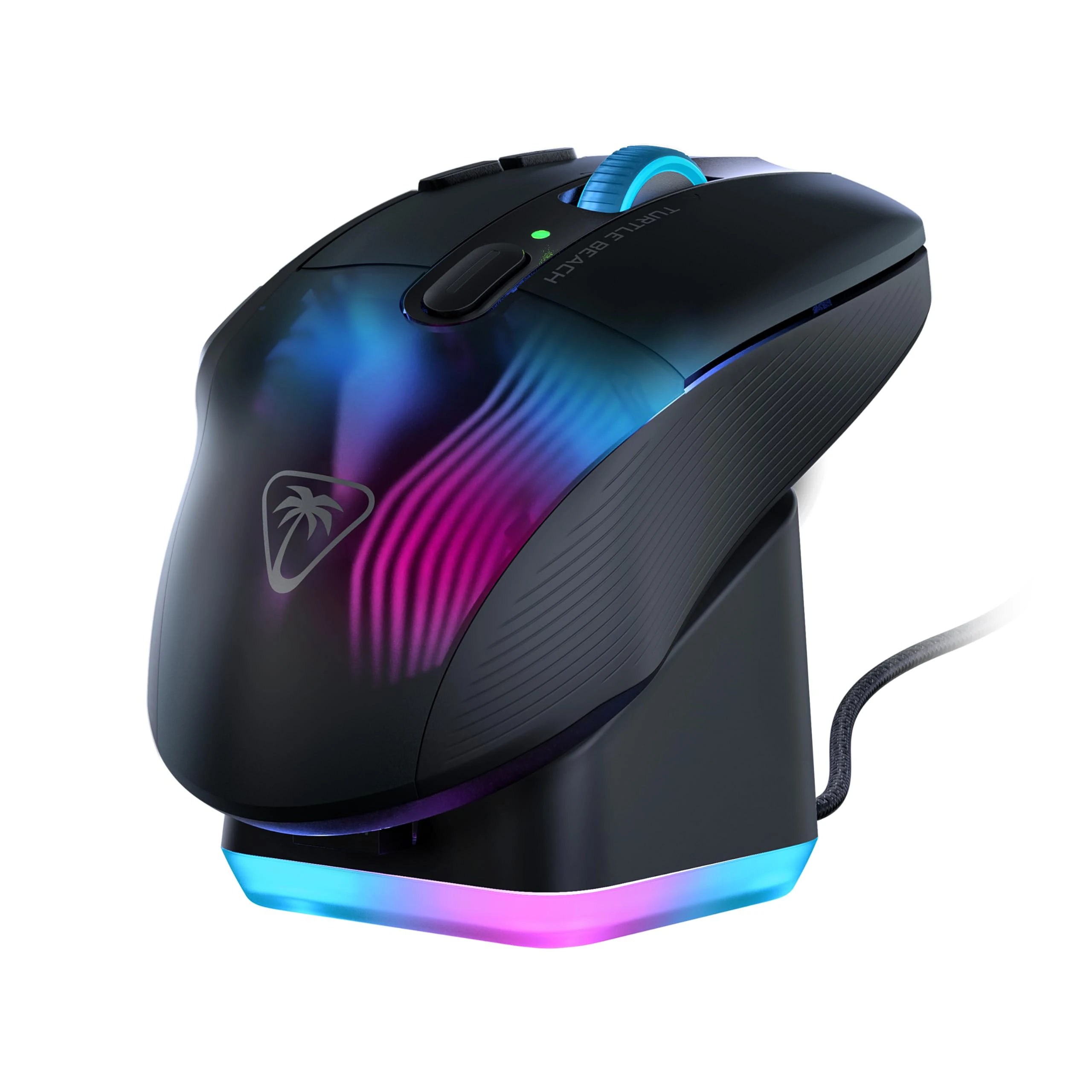 Turtle Beach Kone XP Air Black – Wireless Customizable Ergonomic RGB Gaming Mouse, Bluetooth, 19K DPI Optical Sensor, 100h Battery & Charging Dock, AIMO RGB Lighting, 4D Wheel